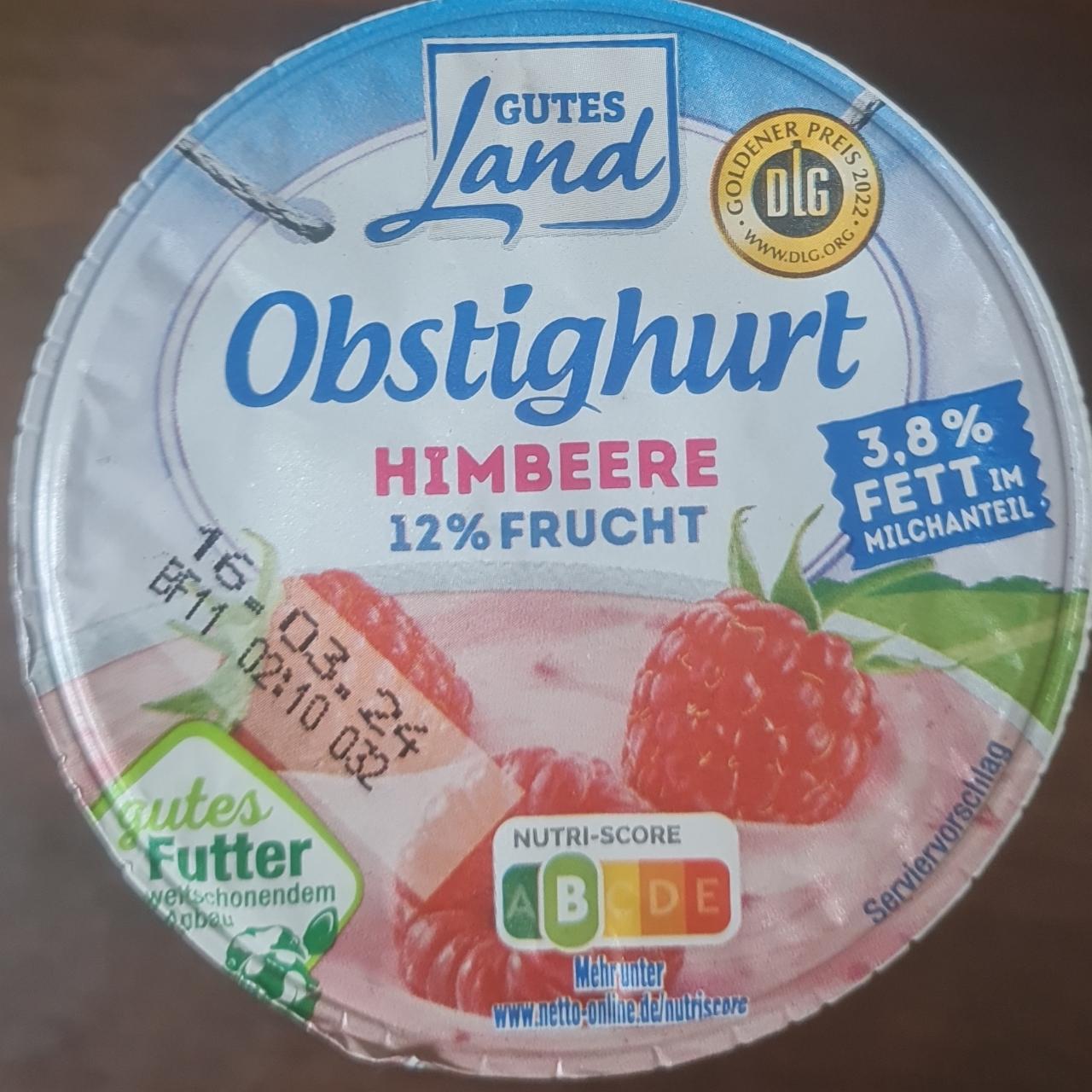 Fotografie - Obstighurt Himbeere 12% Frucht Gutes Land