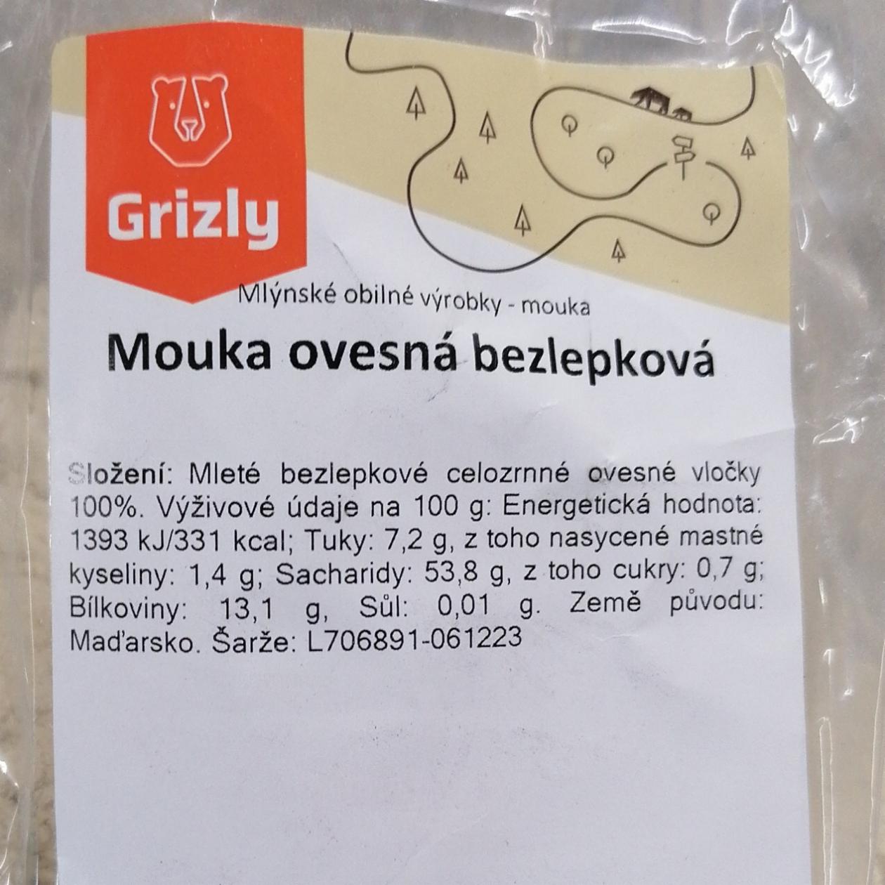 Fotografie - Mouka ovesná bezlepková Grizly