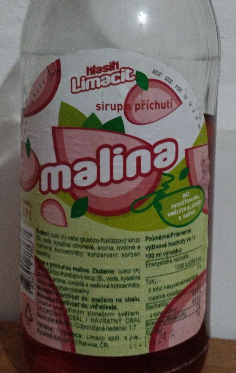 Fotografie - Sirup s příchutí malina Limacit