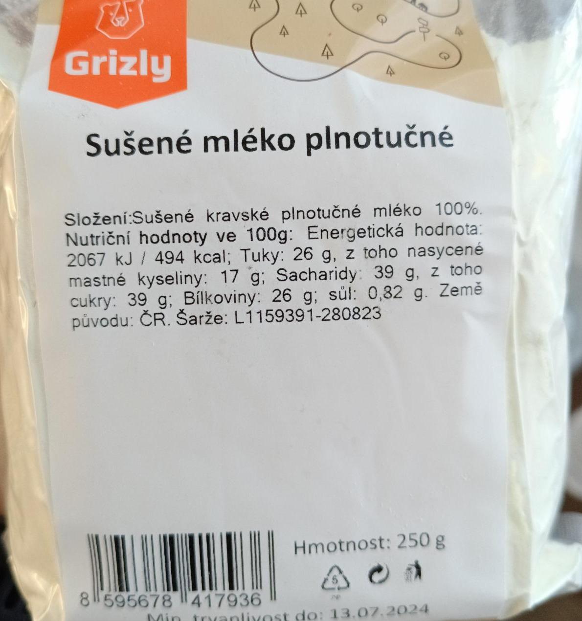 Fotografie - Sušené mléko plnotučné Grizly