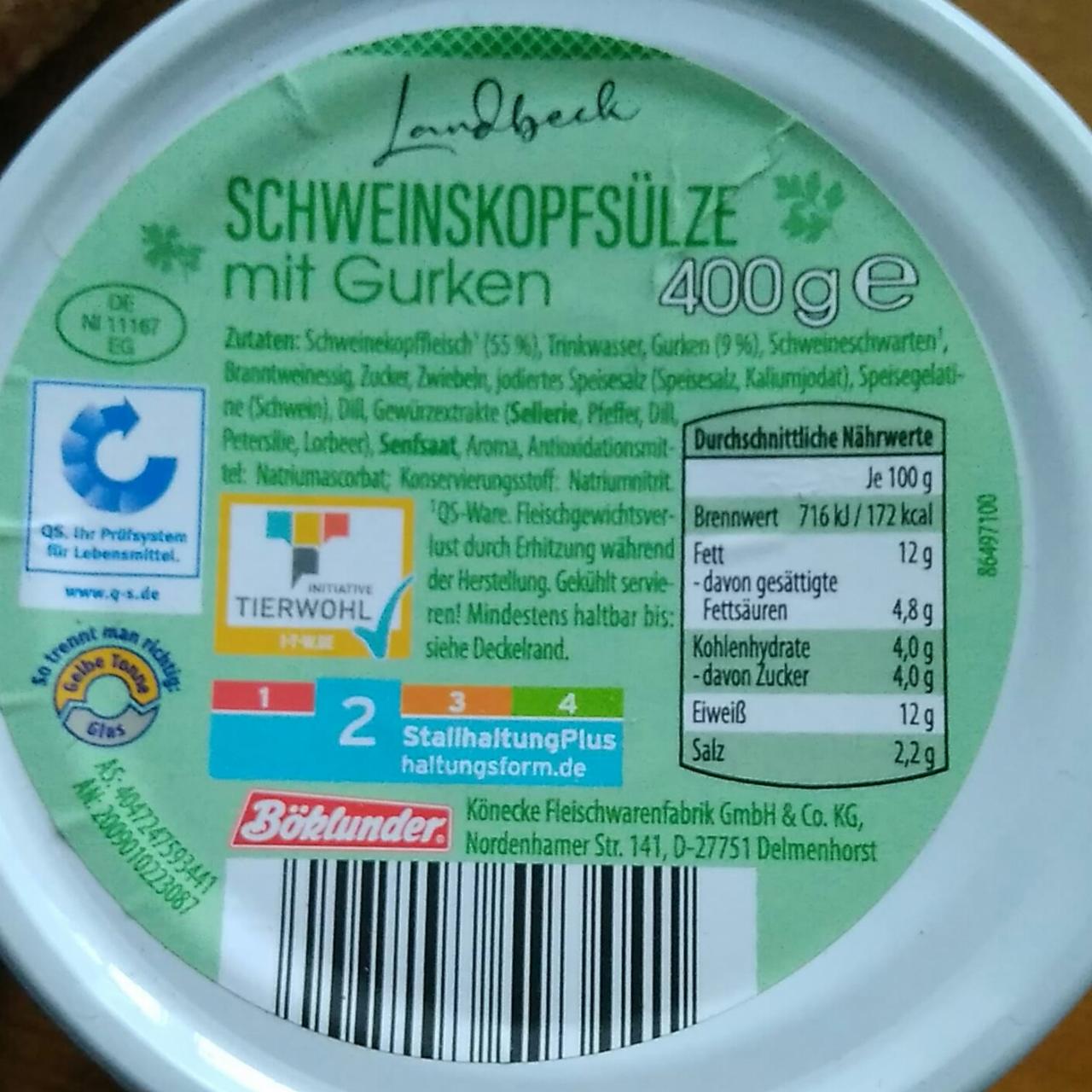 Fotografie - Schweinskopfsülze mit Gurken Böklunder