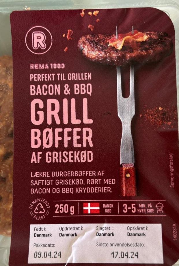 Fotografie - Grill Bøffer af grisekød Rema1000