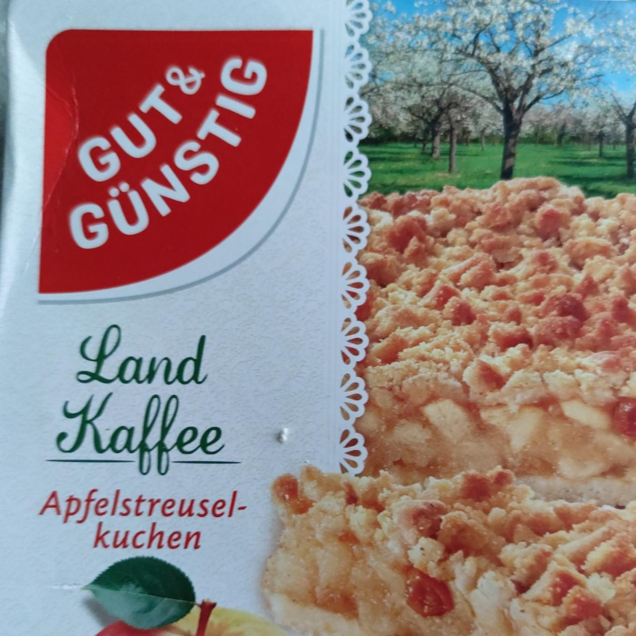 Fotografie - Land Kaffee Apfelstreusel-kuchen Gut&Günstig