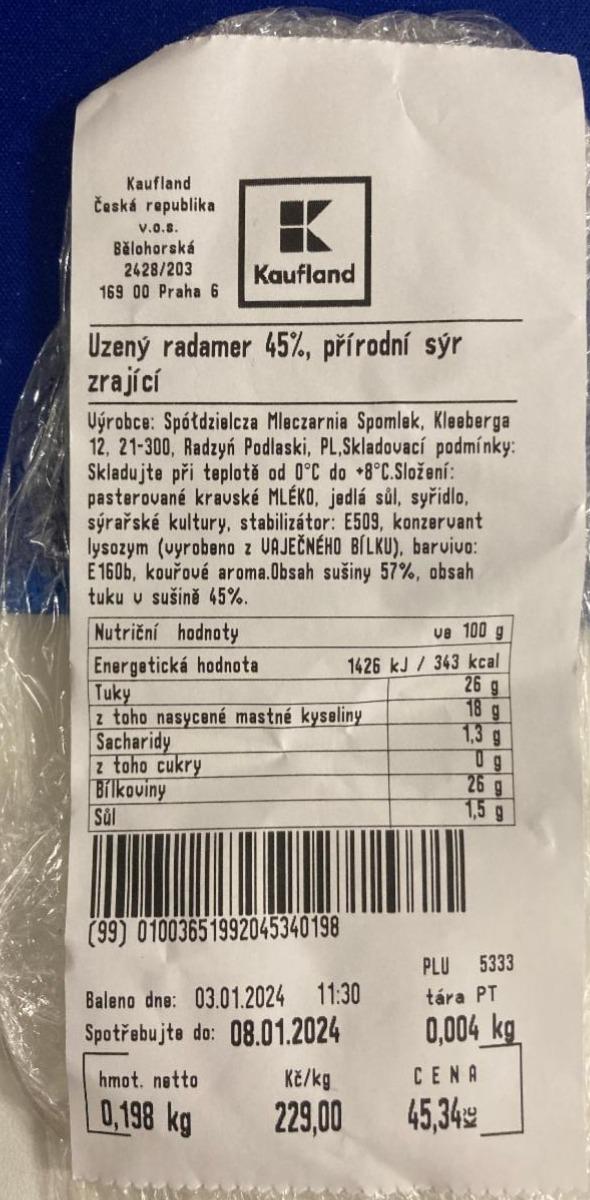 Fotografie - Uzený radamer 45% Kaufland