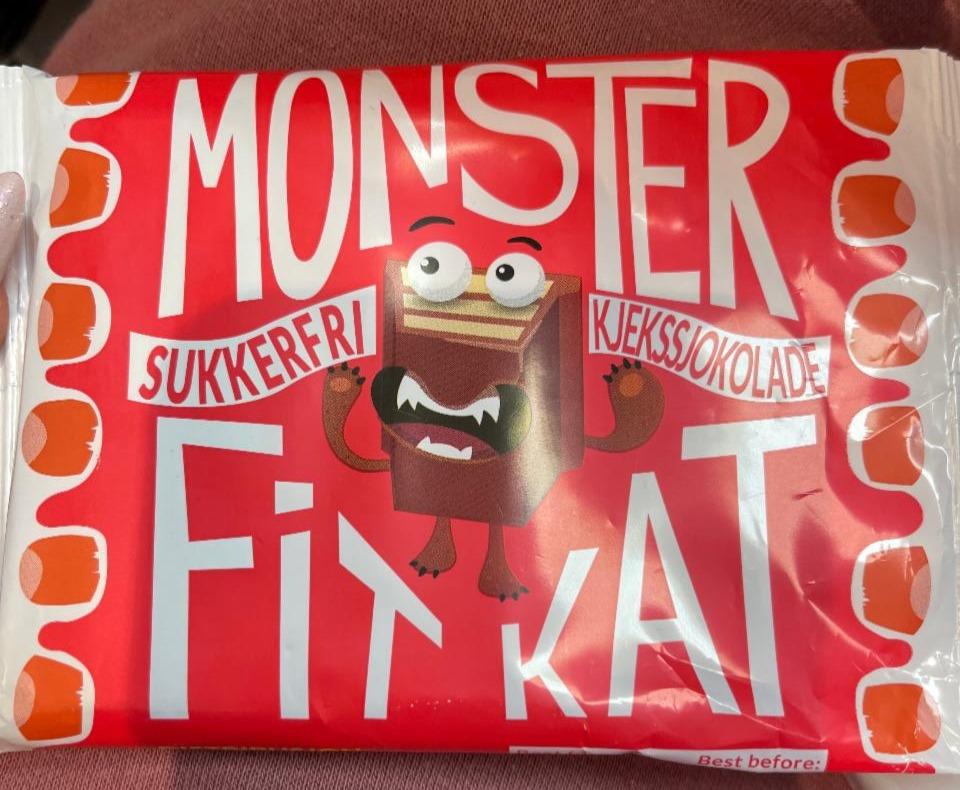 Fotografie - Monster Fit Kat Sukkerfri Kjekssjokolade