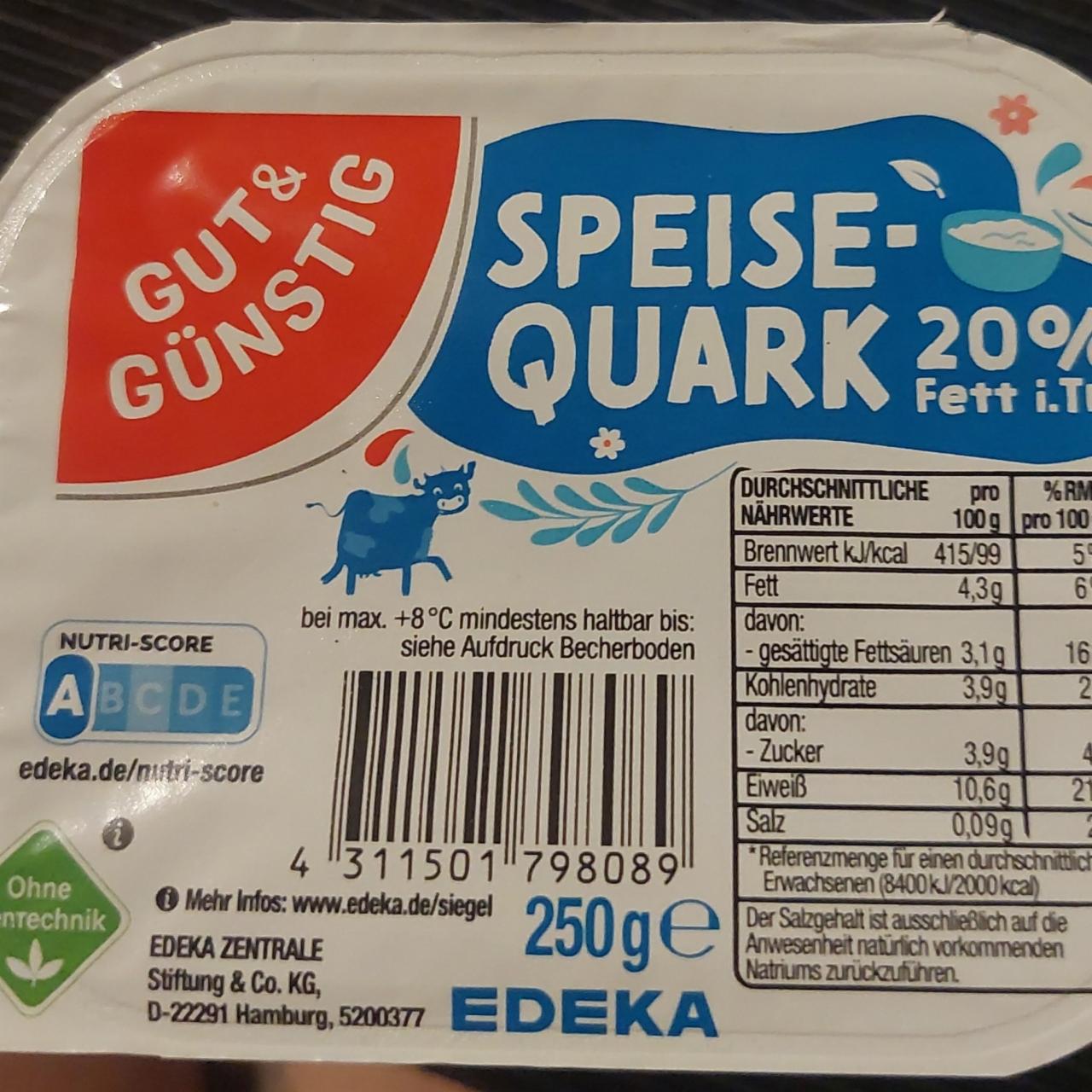 Fotografie - Speise-quark 20% Gut&Günstig