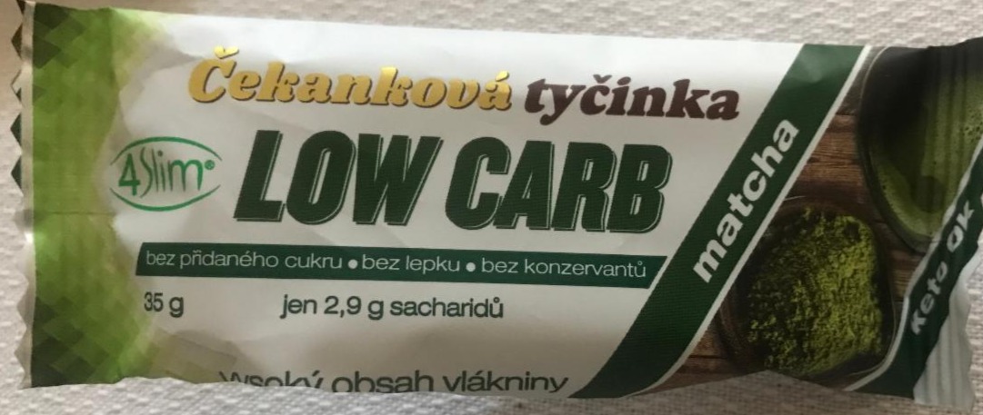 Fotografie - Čekanková tyčinka Low Carb Matcha 4Slim