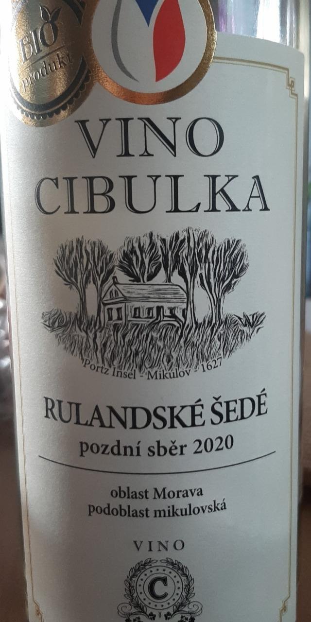 Fotografie - Rulandské šedé suché pozdní sběr 2020 Víno Cibulka