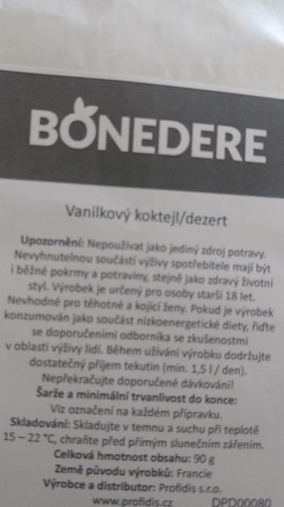 Fotografie - vanilkový koktejl Bonedere