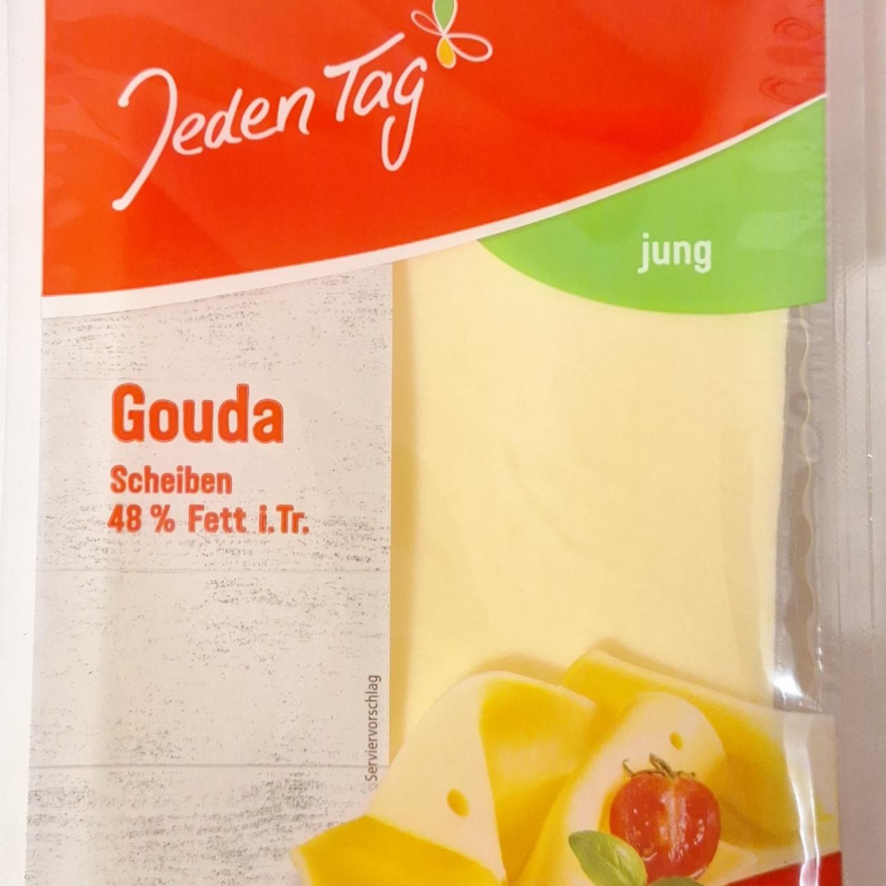 Fotografie - Gouda Scheiben 48% Fett i. Tr. Jeden Tag