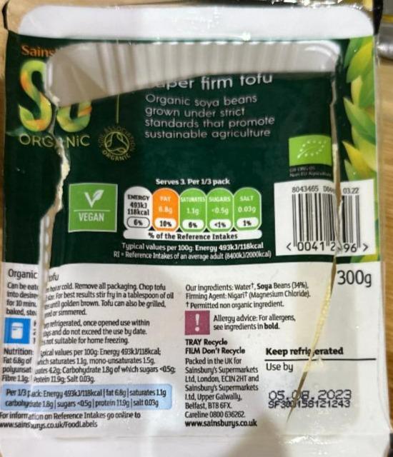 Fotografie - So organic Tofu Sainsbury's