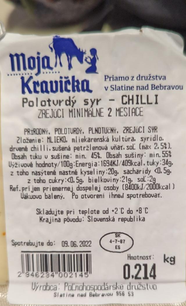 Fotografie - polotvrdý sýr chilli Moja kravička