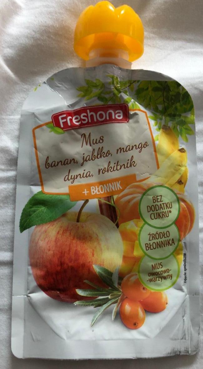 Fotografie - Mus Banan Jabłko Mango Dynia Rokitnik Freshona