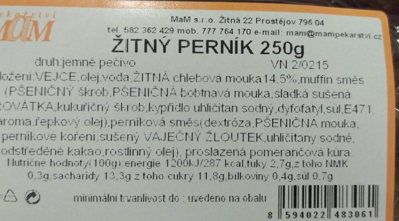 Fotografie - Žitný perník MaM