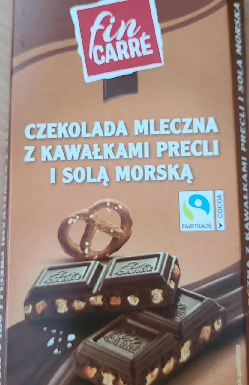 Fotografie - Czekolada mleczna z kawalkami precli i sola morska Fin Carré