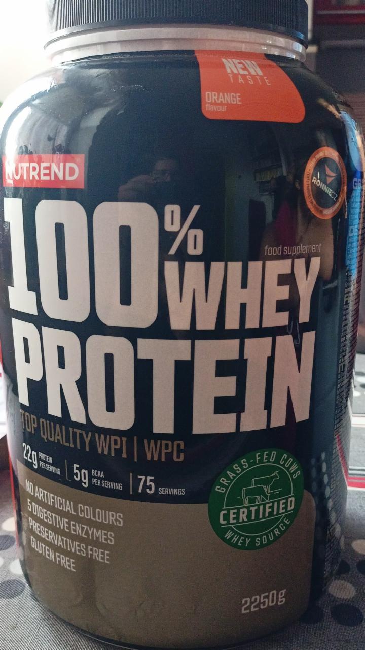 Fotografie - 100% whey protein orange (pomeranč) Nutrend