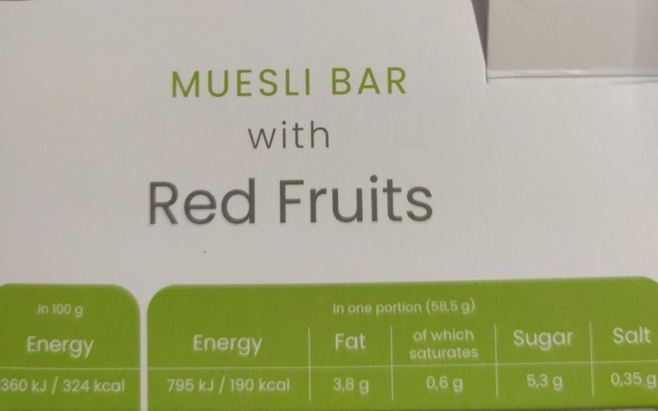 Fotografie - Muesli bar with Red Fruits KetoDiet