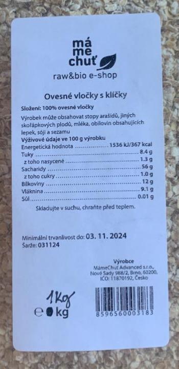 Fotografie - Ovesné vločky s klíčky MámeChuť