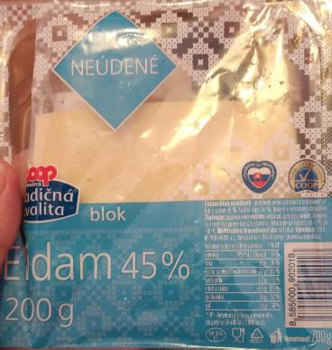 Fotografie - Eidam 45% blok neuzený Coop Jednota