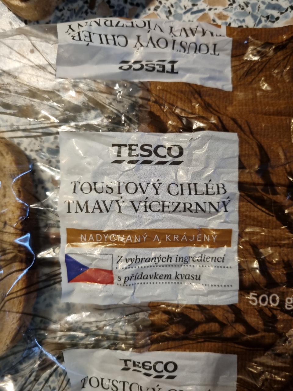 Fotografie - Toustový chléb pšeničný tmavý vícezrnný krájený Tesco