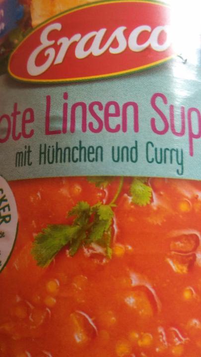 Fotografie - Indische Rote Linsen Suppe mit Hühnchen und Curry Erasco