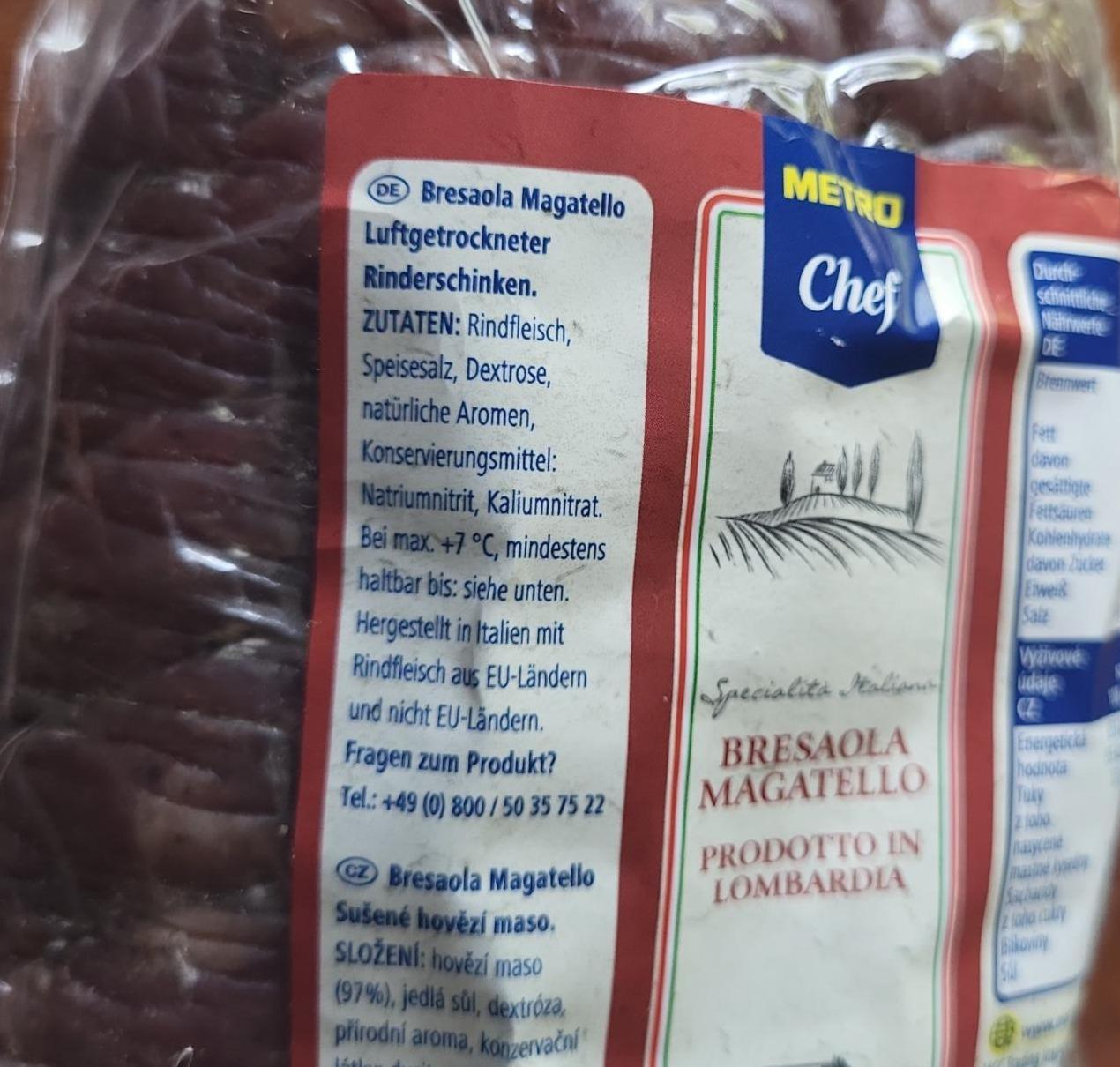 Fotografie - Bresaola Magatello Metro Chef