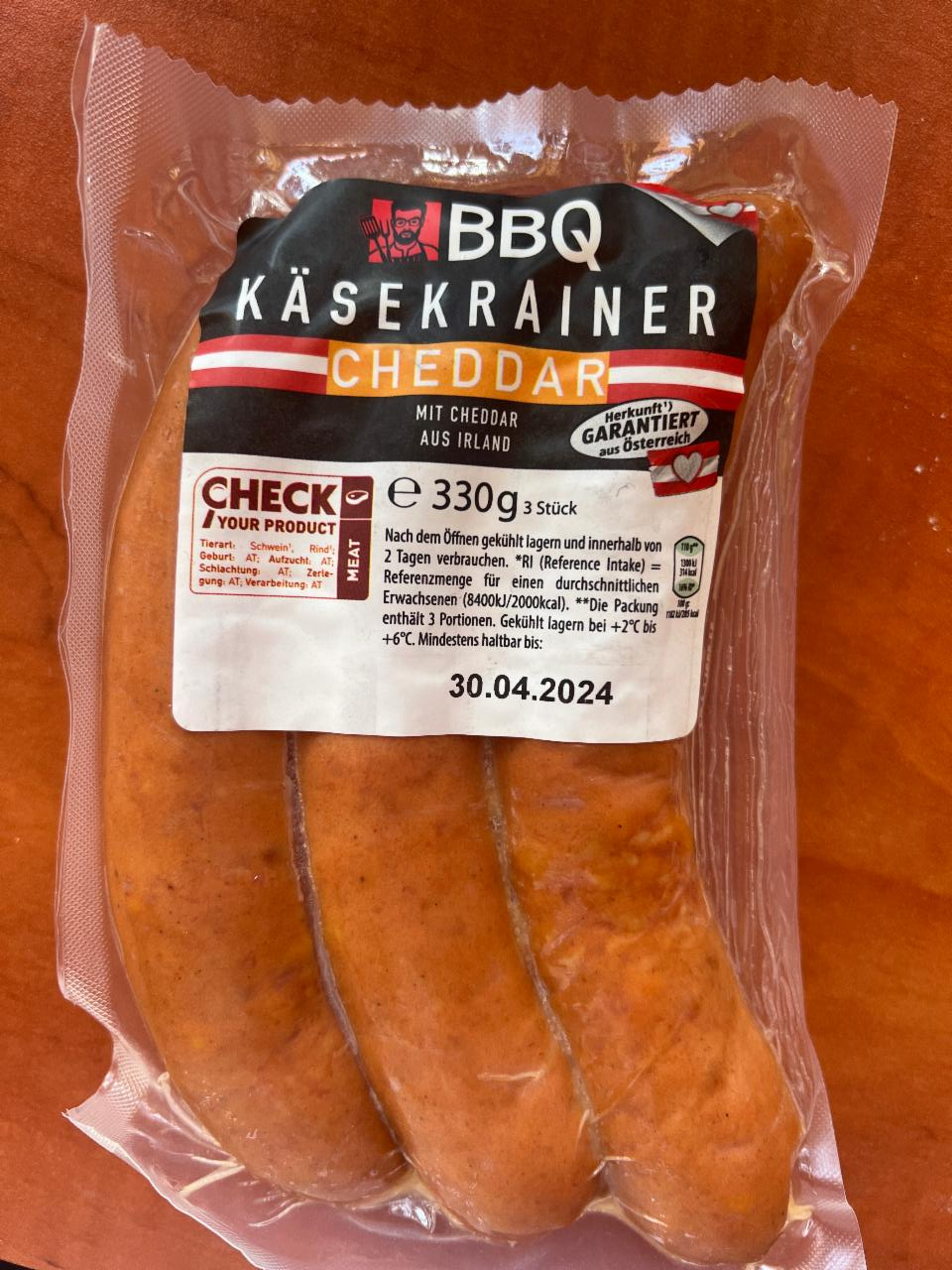 Fotografie - Käsekrainer Cheddar BBQ