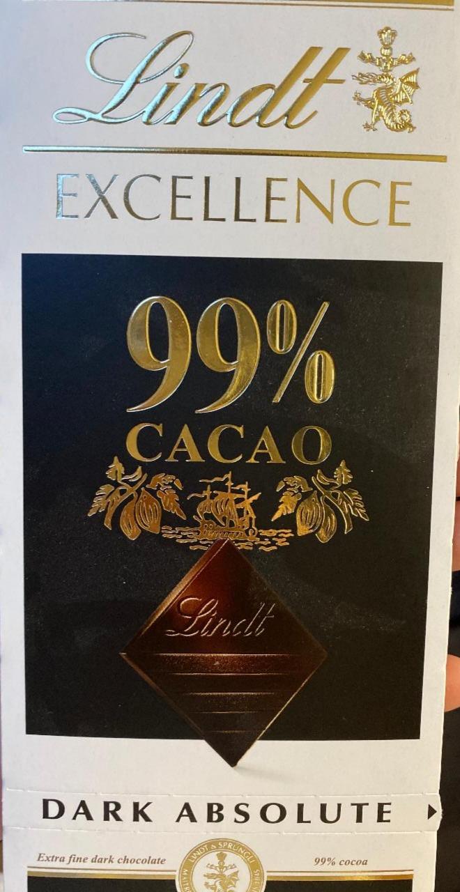 Fotografie - Excellence 99% cocoa Dark Absolute Lindt