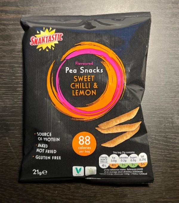 Fotografie - Snaktastic Flavoured Pea Snacks Sweet Chilli & Lemon