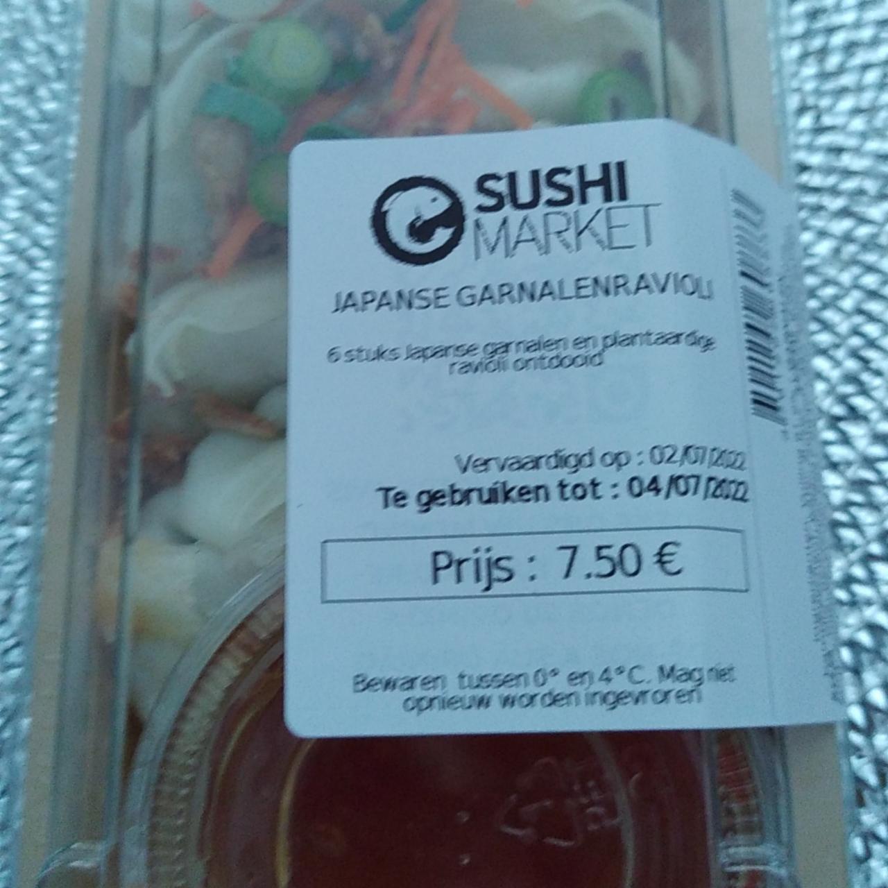 Fotografie - Japanse Garnalenravioli sushi market