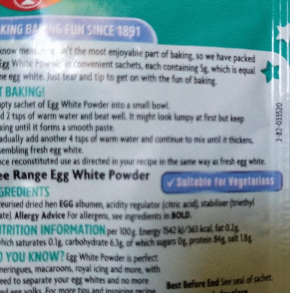 Fotografie - Egg White powder Dr.Oetker