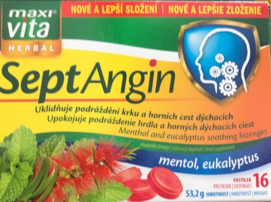 Fotografie - SeptAngin pastilky na bolest krku mentol,eukalyptus