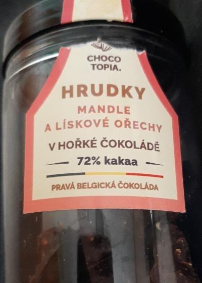 Fotografie - Choco topit - hrudky mandle a lískové ořechy v hořké čokoládě