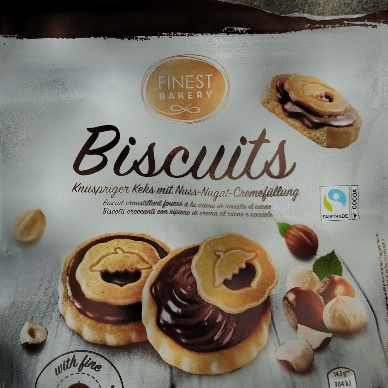 Fotografie - Biscuits knuspriger keks mit nuss-nugat-cremefüllung Finest Bakery