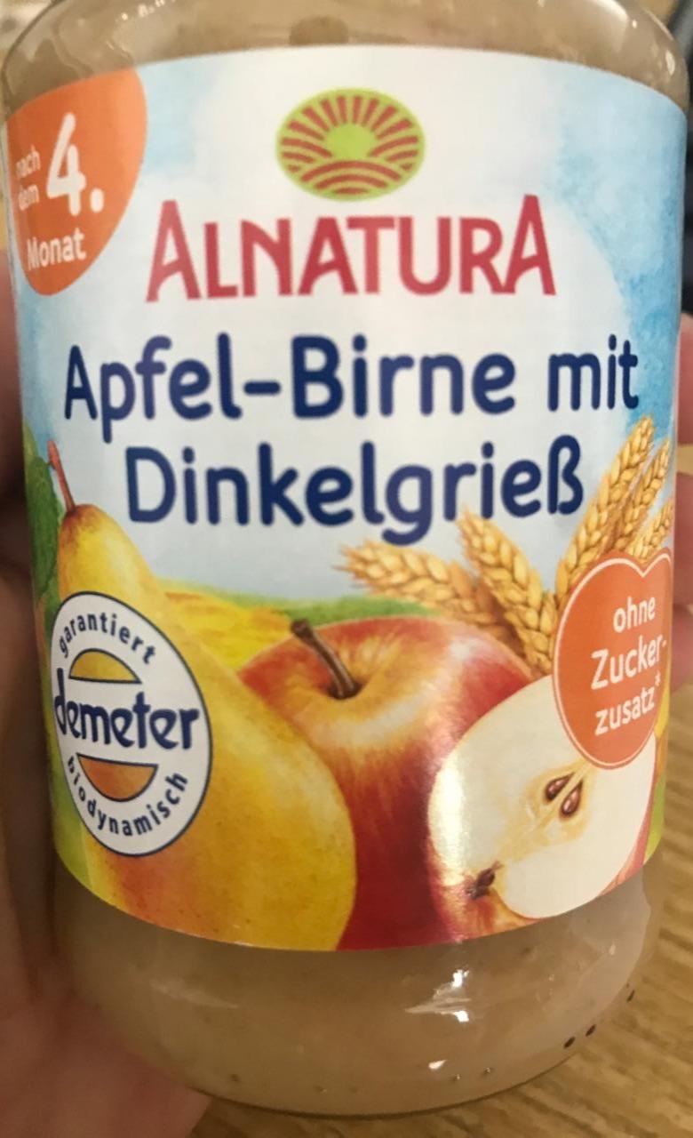 Fotografie - Apfel-Birne mít Dinkelgrieß Alnatura