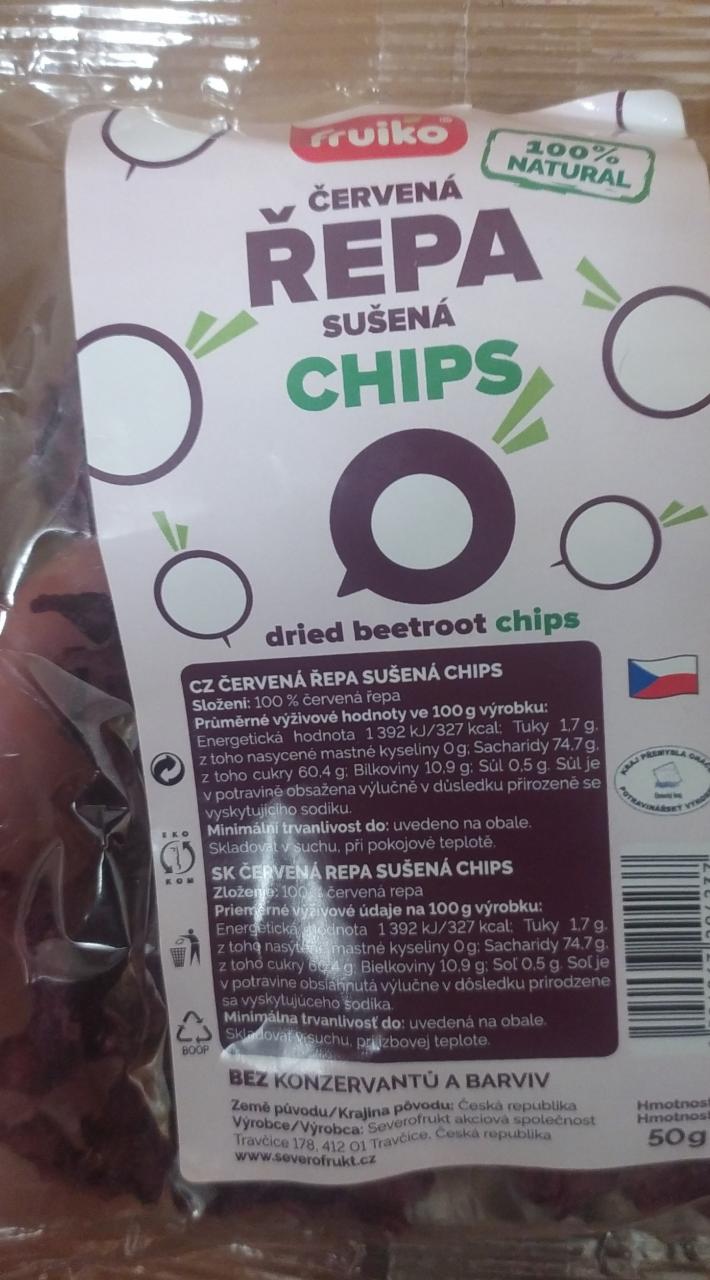 Fotografie - červená řepa sušená chips Fruiko