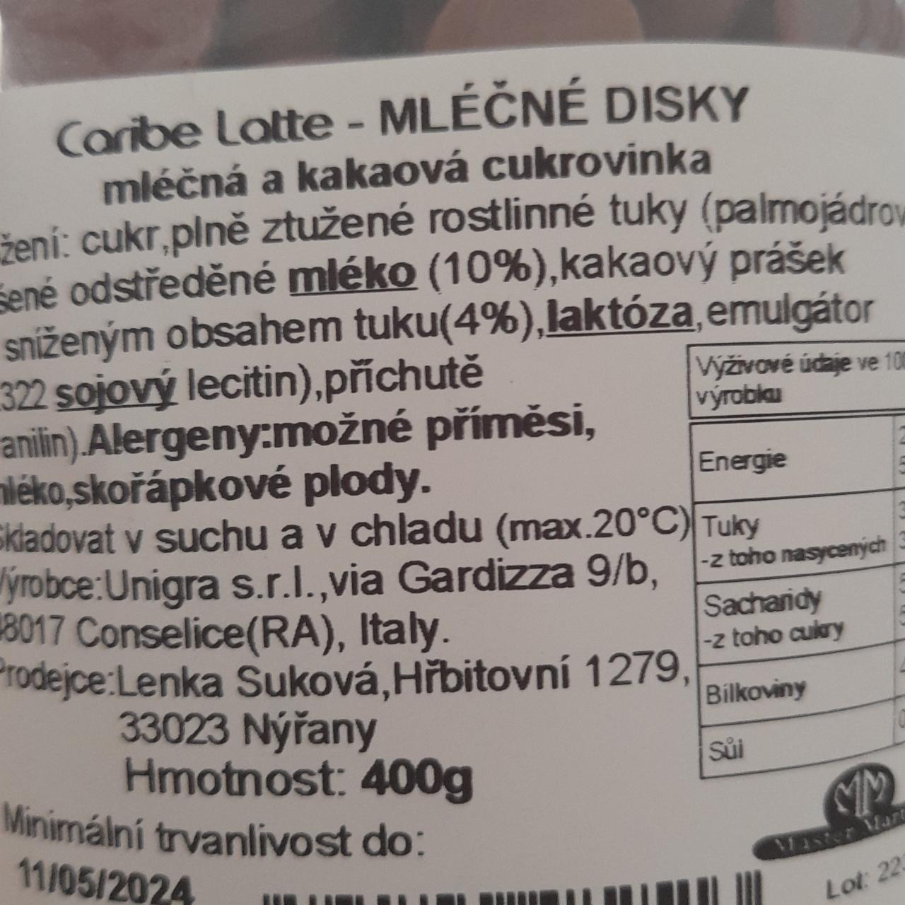 Fotografie - Caribe Latte mléčné disky