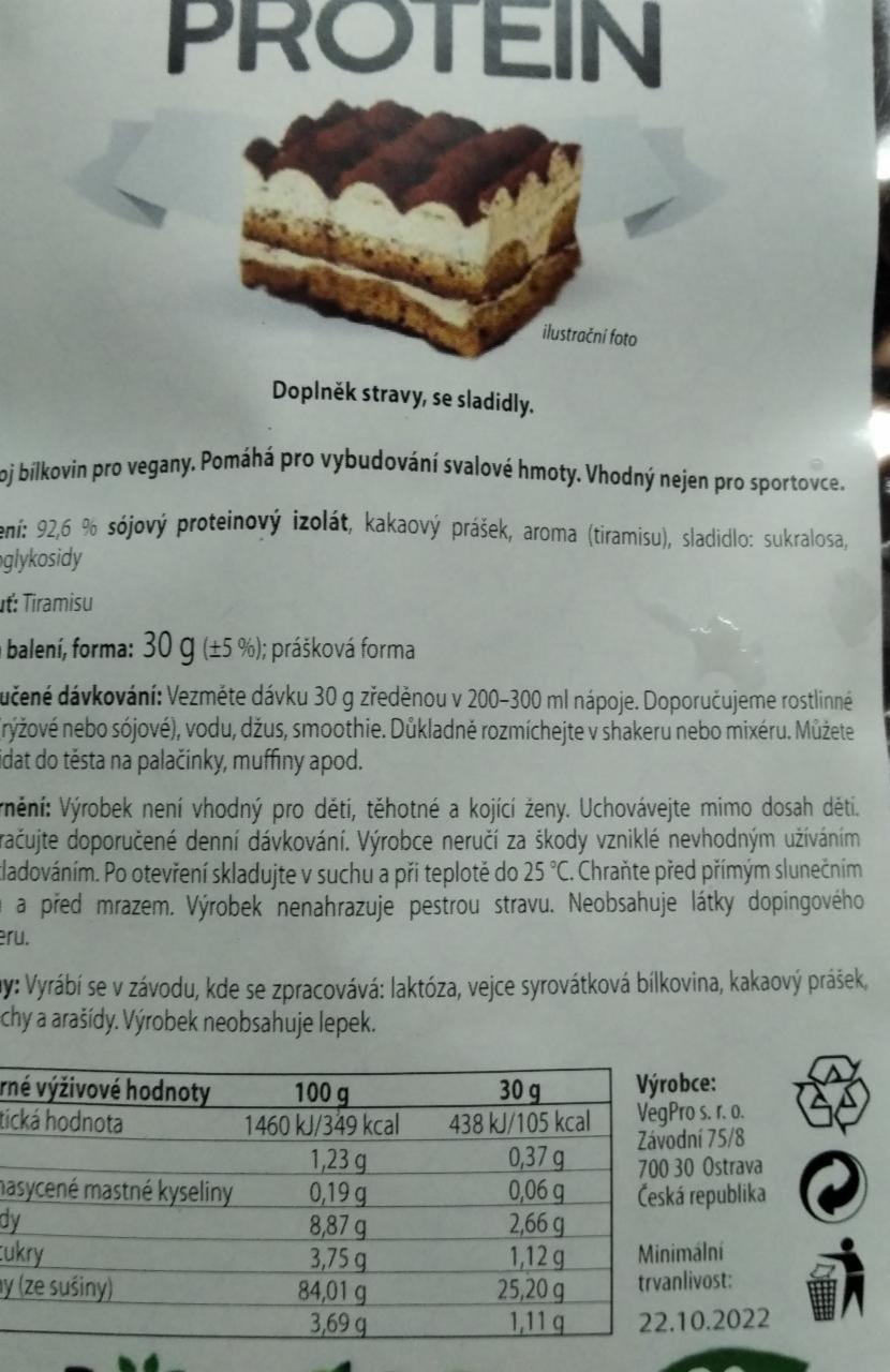 Fotografie - SOY Protein Tiramisu VegPro