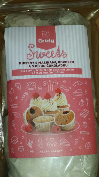 Fotografie - Sweets Muffiny s malinami, kokosem a s bílou čokoládou Grizly