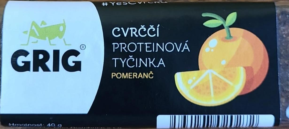 Fotografie - Cvrččí proteinová tyčinka pomeranč Grig