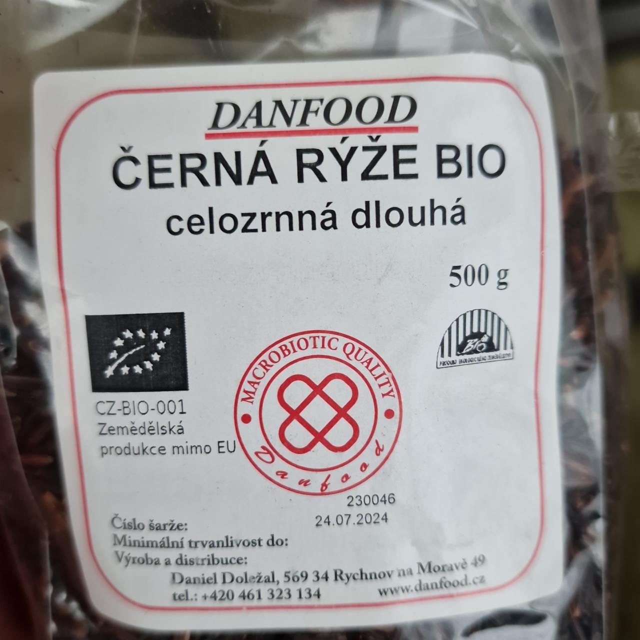 Fotografie - Černá rýže Bio celozrnná dlouhá Danfood