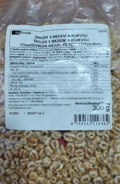 Fotografie - Špalda s medem a klikvou AG FOODS