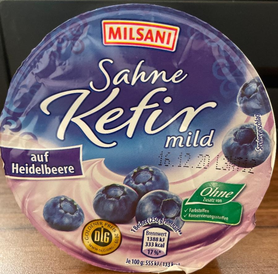 Fotografie - Sahne Kefir mild auf Heidelbeere Milsani