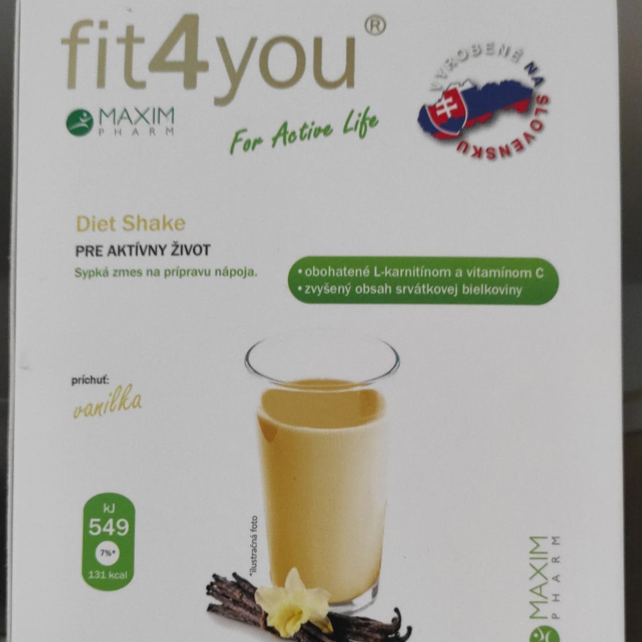 Fotografie - Fit4you Diet Shake Vanilka Maxim Pharm