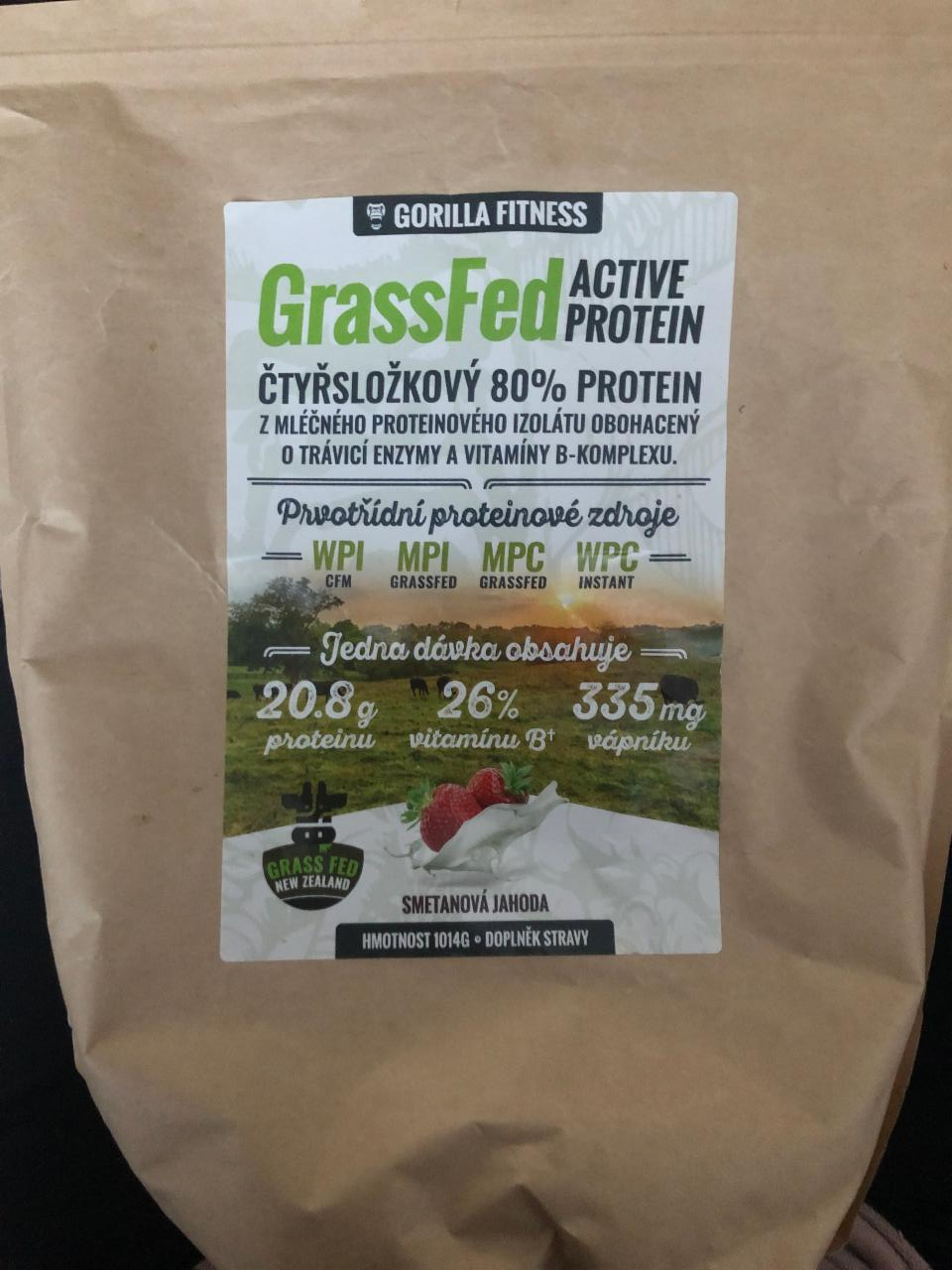 Fotografie - GrassFed Active protein Smetanová jahoda Gorilla Fitness