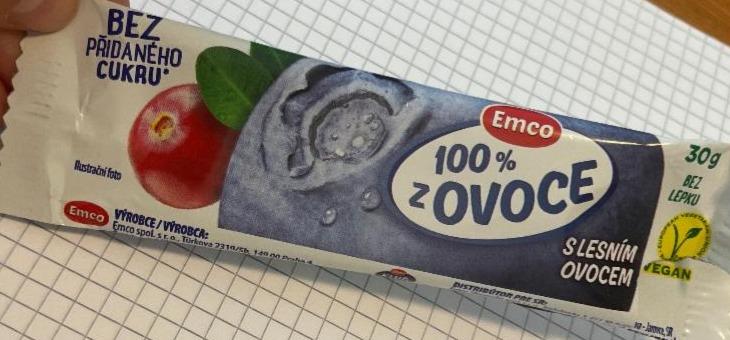 Fotografie - 100% Ovocná tyčinka s lesním ovocem bez přidaného cukru Emco