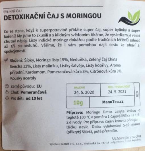 Fotografie - Detoxikační čaj s moringou