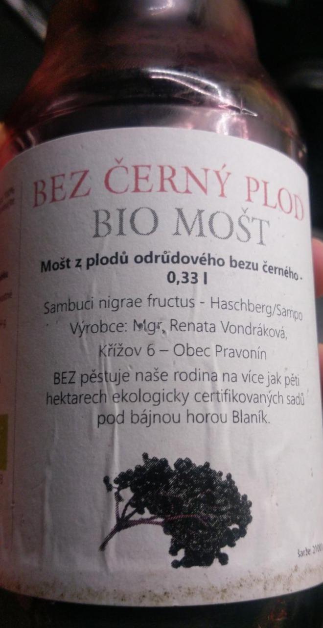 Fotografie - Bio mošt Bez černý plod Mgr. Renata Vondráková