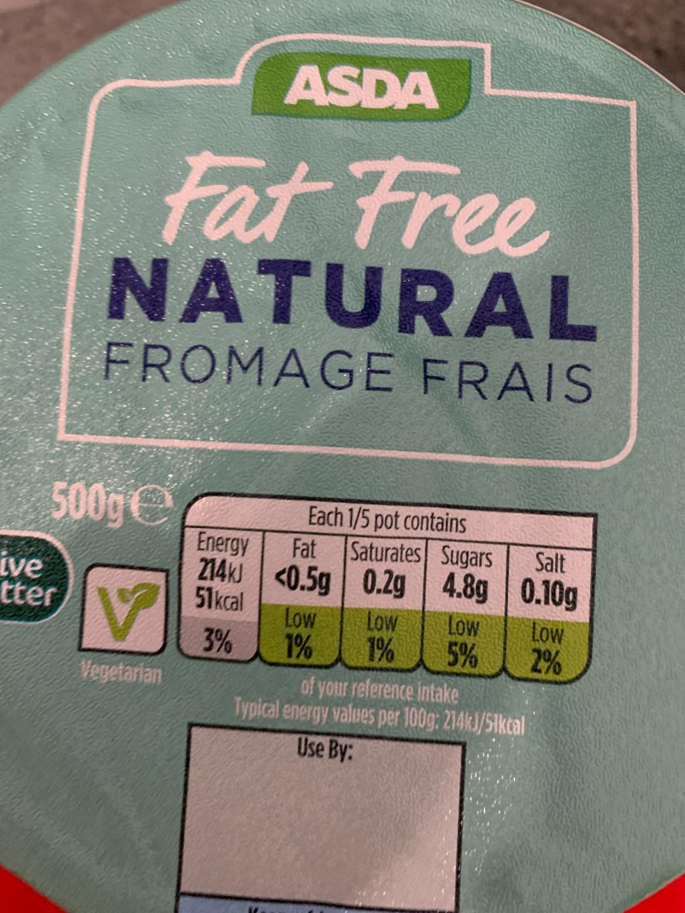 Fotografie - Fat Free Natural Fromage Frais Asda