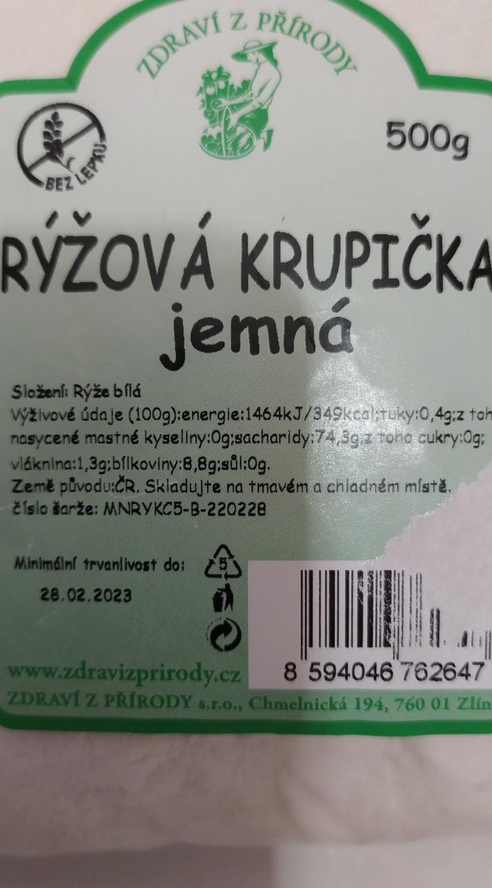 Fotografie - Rýžová Krupička jemná Zdraví z přírody